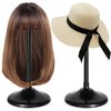 Generic Wig Stand 1pc 13inch Removable Portable Wig Holder Non-Slip Wig Head Stand For Display,Storage,Styling,Travel Wig Holder Stand For Multiple Wigs, Black 1PCS