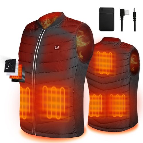 Srivb Heated Vest, USB Charging Heating Vest for Men Women Washable Body Warmer with Battery Pack Included for Outdoor Hunting Hiking Camping Motorcycle Skiing (Small)