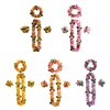 JEKANEL 40 PCS Hawaiian Luau Leis,Tropical Luau Party Supplies of Hula Garland Necklaces Bracelets Headband Jumbo Simulated Silk Flowers for Hawaii Decorations, Beach Theme Party Decorations