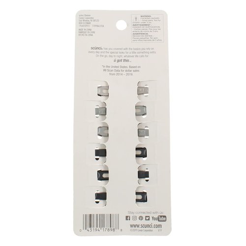 Scunci No Slip Snap Clips, 6ct, 5cm