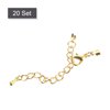 uxcell 20Sets Fold Over Cord Ends with Lobster Claw Clasps & Extension Chain, 3mm Terminators Crimp Cap Clasp Tips for DIY Craft Making, Gold Tone