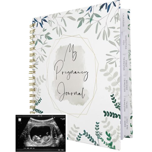 Pregnancy Journal Memory Book for Expecting Moms - Calendar for Pregnancy Planner - Weekly Monthly Organizer to Track Milestones - Hardcover with Keepsake Pocket - Gift for First Time Moms