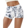BUBBLELIME 2.5"/4" Stretch Yoga Shorts for Women Tummy Control - 2.5" Side Pockets_ARABESCATO X-Small (2.5" Inseam)