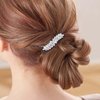 WHAVEL 2PCS Crystal Hair Barrettes for Women, Rhinestone Hair Clips Leaf French Barrette Wedding Hair Clips Bridal Hair Accessories for Women Bride Bridesmaid (Silver)