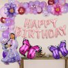 HOMEZZO Isabella Party Decorations - Rose Gold Happy Birthday Banner, Butterfly Isabella Balloon Garland Arch, 3D Butterfly Stickers for Isabella Birthday Party Supplies