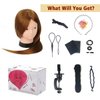 Beauty Star Mannequin Head with 80% Real Human Hair, Manikin Doll Head for Hair Styling, Cosmetology Makeup Hairdressing Training Practice Head with Clamp Stand and DIY Hair Styling Braiding Set