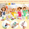 Tondiamo 206 Pcs Art Paint Party Favors Include Gift Cup Plastic Straw Color Pen Keychain Pendant Bracelet Ring Temporary Tattoo Party Blower Card Splatter Confetti for School Reward Birthday Party