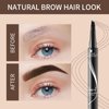 2PCS 2024 Upgraded Microblading Eyebrow Pencil, natural Eyebrow Pen with Hair Like Strokes with 4 Micro-Fork Tip,2-in-1 Dual-Ended Eyebrow Pen with Brow Brush, Light Brown