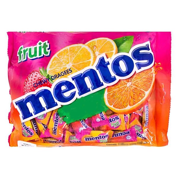 Mentos Foodkoncept Chewy Mints Assorted Fresh Mixed Fruit Variety Candy, Orange/Strawberry/Lime/Lemon, 10.50 Ounce