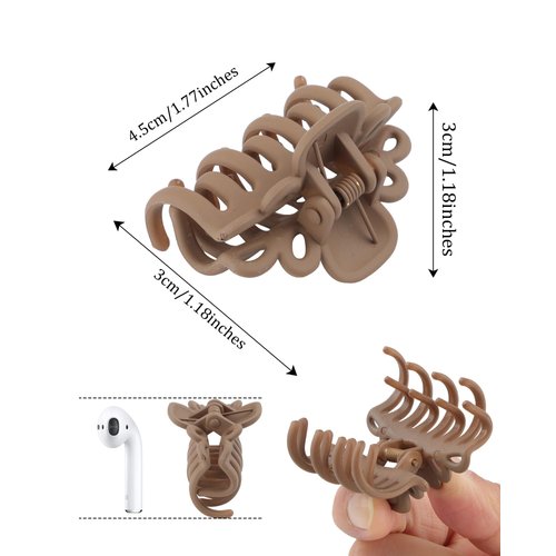 Small Claw Clips for Women 1.6 '' Double Row Teeth Small Hair Clips 12 Pcs Matte Cute Jaw Clips for Hair Claws