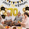 Jobkoo 70th Birthday Decorations Men, Black Gold 70th Birthday Party Decoration Women Golden Black 70th Birthday Balloons 70th Cake Topper Happy 70 Birthday Banner for 70 Year Old Birthday Supplies