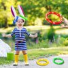 [ Score Ring ] 3 Pack Easter Inflatable Bunny Ring Toss Game Easter Rabbit Ears Ring Toss Party Games Inflatable Toys Gift for Kid Family School Party Favor Indoor Outdoor Toss Game (3 Set & 12 Rings)