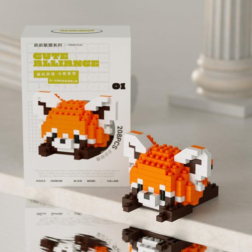 ALITTDRE Micro Building Blocks Animal Building Block Adult Cute Animals Toy Lesser Panda Model Kit Mini Building Block Home Decors for Kids and Adults(Lesser Panda)