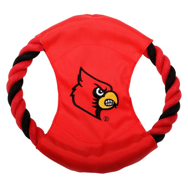 Pet Goods Manufacturing DISCRP-061 NCAA Louisville Cardinals Rope Disc Dog Toy