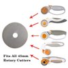 Rotary Cutter Blades 45mm 10 Pack by KISSWILL, Fits Fiskars, Olfa, Martelli, Dremel, Truecut, DAFA Rotary Cutter Replacement for Quilting Scrapbooking Sewing Arts &Crafts, Sharp and Durable