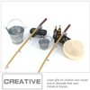 Kisangel 1Set Miniature Fishing Pole Dollhouse Fishing Rod Set Miniature Fishing Gear for Mini Bench Hat Beer Bottles Buckets House Decor