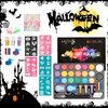 Maydear Face Painting Kit for Kids - 20 Colors Water Based Makeup Palette with Stencils, Glitters, Rainbow Split Cake, Hair Dye Clips, for Parties, Halloween, Safe Professional Body & Face Paint Kit