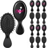 Cheerleading Hair Brush Set - 12 Pcs Mini Detangling Travel Brushes for All Hair Types, Extensions & Wigs