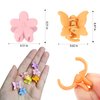 YISSION Mini Hair Clips Set - 80Pcs Tiny Flower and Butterfly Clips for Hair Accessories, 90s Pastel Colors, with Box Package for Girls and Women