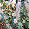 DearHouse 5.5Ft Seeded Eucalyptus Garland, Artificial Vines Faux Eucalyptus Leaves Table Garland Artificial Eucalyptus Garland Greenery Wedding Backdrop Arch Wall Decor