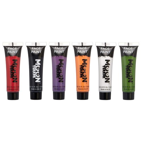 Halloween Face Paint Body Paint by Moon Terror - Set of 6 - SFX Make up, Special Effects Make up - 0.40fl oz