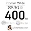 qiipii 400pcs SS30 Crystal White Nail Flatback Rhinestones Bulk Nail Art 6.1mm Round Glass Gems Beads Stones Diamonds for Eye Makeup Nail Decoration Jewels Accessories Crafts Clothes Shoes DIY