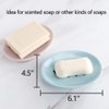 WYOK 2-Pack Soap Dish with Drain Soap Holder Easy Cleaning Soap Saver Dry Stop Mushy Soap Tray for Shower Bathroom Kitchen(White)