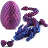 3D Printed Dragon, Articulated Crystal Dragon Egg Toy, Home Office Executive Desk Decor Fidget Toys, Dragon Egg with Dragon Inside, Surprise Funny Birthday Christmas White Elephant Gift for Kids Adult