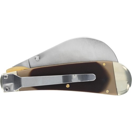 Old Timer 216OT Hawkbill Pruner 7in Traditional Folding Pocket Knife with Belt Clip, 3in High Carbon Stainless Steel Pruner Blade, and Sawcut Handle for EDC, Pruning, Gardening, Weeding, and Outdoors