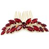 BETITETO Bridal Hair Comb Emerald Green Crystal Wedding Hair Piece Pin Accessories for Women Girls Party (Wine Red)