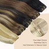GOO GOO Clip in Hair Extensions Real Human Hair, 16inch 85g 7Pcs, 17/22/60 Balayage Ash Blonde to Golden Blonde and Platinum Blonde, Remy Human Hair Extensions Clip ins for Women, Natural Human Hair