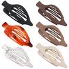 CHANDAT Flat Hair Clip 6 pcs Lay Down Claw Clips Hair Accessories for Women -Transparent