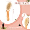 2 Pcs Dry Brushing Body Brush Natural Boar Bristle Body Brush Dry Skin Scrub Brushes with Contoured Wooden Dry Brushes for Back Legs Feet Exfoliates Dead Skin