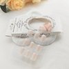 Extra Short Press on Nails Square Nude Ombre Fake Nails Press ons White Glue Stick on Nails with Designs Full Cover Acrylic Glossy Artificial Cute False Nail for Women Girls 24 Pcs