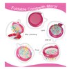 ONLYFU 18 Pcs Folding Travel Mirror Hair Brushes Round Folding Pocket Hair Brush Mini Portable Compact Hair Brush with Mirror for Women Girls