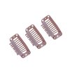 24 pcs/lot 32mm 9-teeth Metal Wig Clips Wig Hair Extension Clips with Rubber Snap Clips for Hairpiece Wig Accessories Clips (Light Brown)