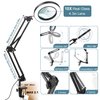 10X Magnifying Glass with Light and Clamp, Veemagni 3 Color Modes Stepless Dimmable Real Glass LED Lighted Magnifier, Adjustable Swing Arm Desk Lamp Hands Free for Close Works Crafts Repairing Sewing