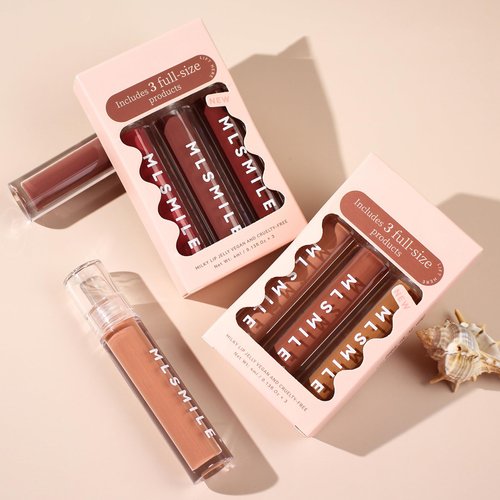 Vodisa 3Pcs Lip Gloss Collection Makeup Set, Shimmery Smooth Lip Glosses for for Girls Women, Soft Liquid Long Lasting Lip Glosses Set with Rich Varied Colors 02