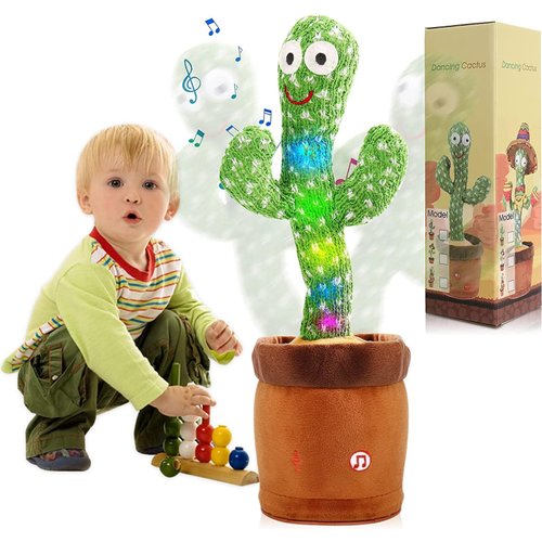 MIAODAM Dancing Cactus, Talking Cactus Repeats What You Say, New Soft Plush Talking Toy Electric Speaking Cactus Baby Toys Packing with Box