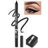Erinde Waterproof Gel Eyeliner Pencil, Long-Lasting Sharpenable Eye Liner Pen, Waterline Gel Eyeliner Pencil, Ultra-Smooth Creamy Application, Smudge-Proof, Matte Finish, Black