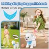 Ylpaprm Samoyed Walking Dog Toy for Kid Girl Puppy Toy Dog Licking Barking Dog with Leash, Electric Talking Singing Tail Wag Plush Robot Dog DIY Pretend Dress Up Interactive Dog