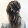EASEDAILY Rhinestone Bride Wedding Hair Vine Rose Gold Leaf Crystal Bridal Headpiece Headband Hair Accessories for Women and Girls