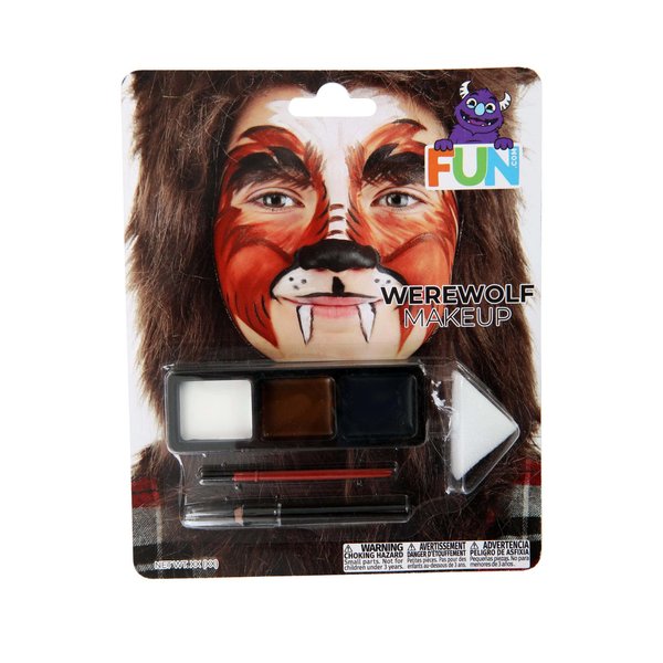 Fun Costumes Werewolf Makeup | Werewolf Makeup Kit, Face Makeup Palette Standard Halloween Makeup Standard