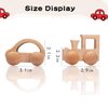 Promise Babe Wooden Rattle Push Car Toys Set Infant Wooden rattles Interesting Toys 2 Pc Baby Vehicle Toys Hand Push Cars Montessori Natural Wood Toys for Newborn Best Gift