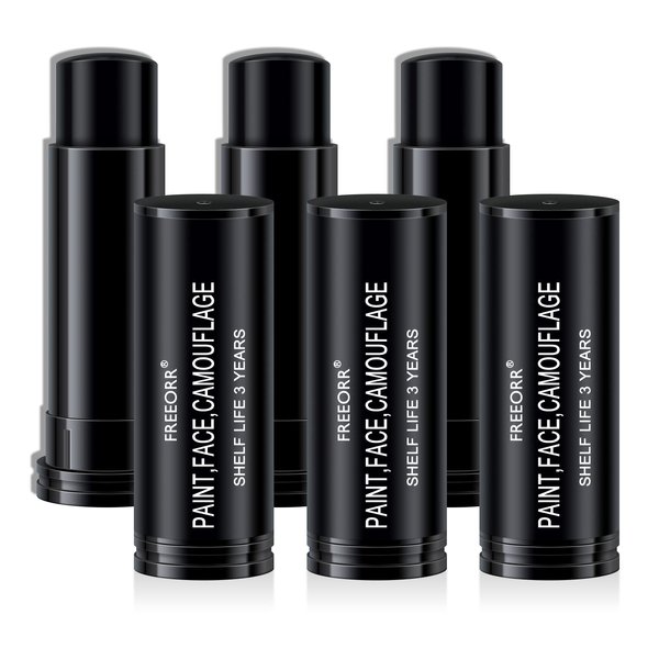 FREEORR 3 Pcs Face Body Paint Stick,Eye Black Stick Softball/Baseball, Eyeblack Stick for Sports, Sports Eye Stick Football Black Body Paint for Baseball/Football/Halloween/Costume Parties
