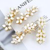 inSowni 4 Pieces Decorative Glitter Opal Rhinestone Pearl Gems Flower Bow French Barrettes Snap Hair Clips Gold Metal Automatic Spring Clips Hairpins Headpieces for Women Girls
