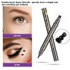 LemonSac 6 Pcs Double-sided Liquid Eyeliner Pen, with Eye Makeup Stamp Super Slim Gel Felt Tip, Waterproof Smudgeproof Long Lasting Eye Tattoo -Heart/Moon/Star/Flowers/Smiley/Triangle (6PCS)