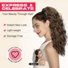 NTYNTY Ponytail Extension, 18" Super Lightweight Drawstring Ponytail Hair Extensions Natural Soft Synthetic Wavy Curly Pony Tail Hair Pieces for Women - Pearl blonde