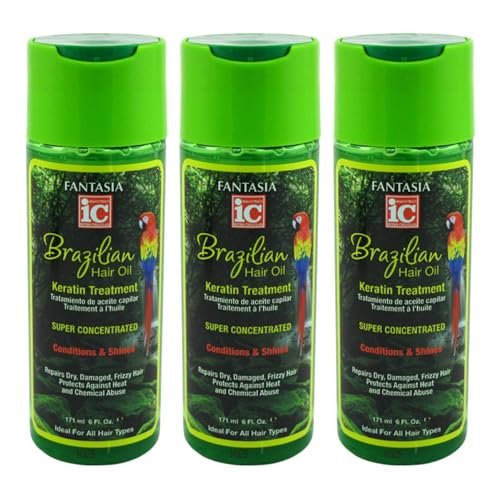 Fantasia Ic Hair Oil Brazilian Keratin Treatment 6 Ounce (Pack of 3)