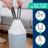 5 Gallon 80 Counts Strong Drawstring Trash Bags Garbage Bags by RayPard, Small Plastic Bags, Trash Can Liners for Home Office Kitchen Bathroom Bedroom, White Waste Basket Liners (White)